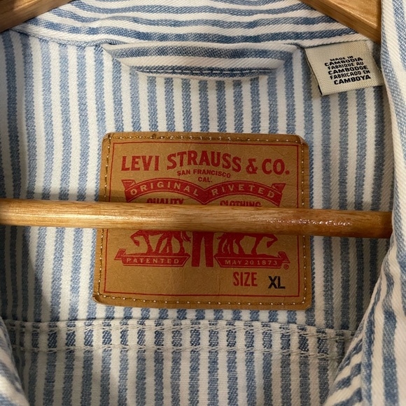 Levi’s Striped Denim Jacket Men’s XL - Picture 3 of 5